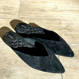 Birdies “The Swan” Black Suede Mules - Size 11 - Excellent Used Condition